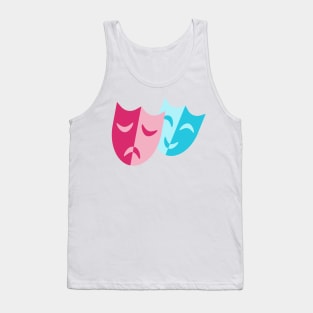 Theatrical blue mask smiles and red cry Tank Top